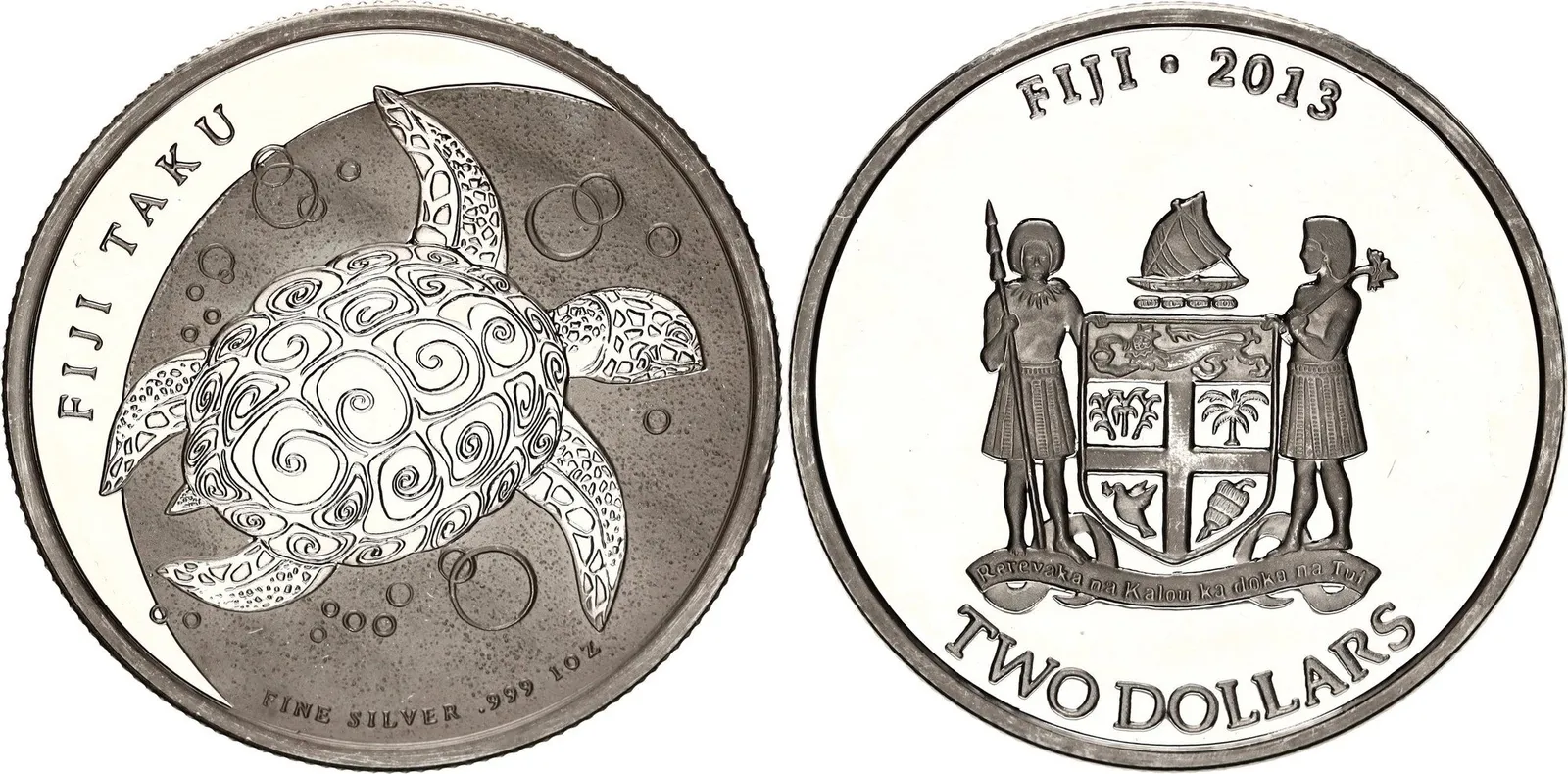 Fidži, 2 Dollars 2013 - želva