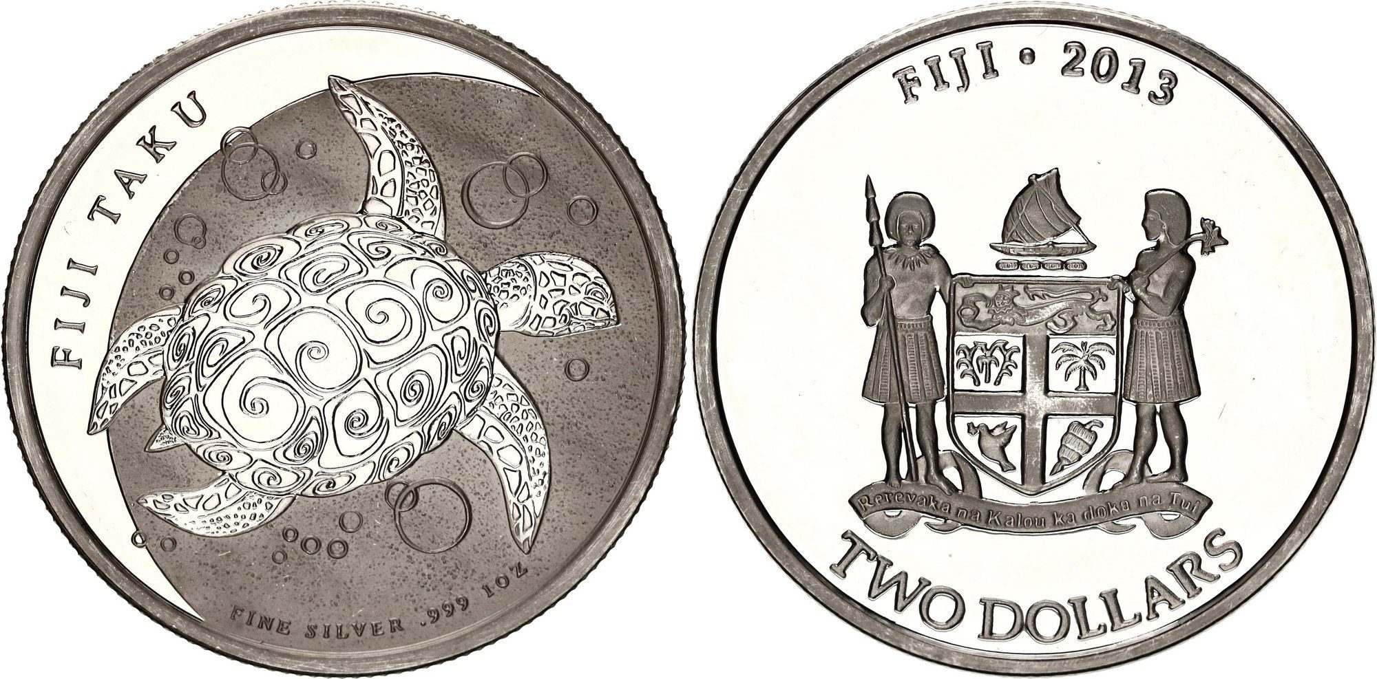 Fidži, 2 Dollars 2013 - želva