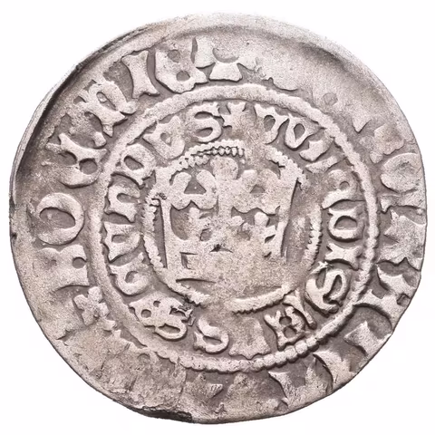 Pražský groš, Há.III.a/1(?), patina, ned. a vada střížku