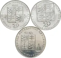 50 Kčs 1991 - Karlovy Vary, Mariánské Lázně, Piešťany_3 ks — 2