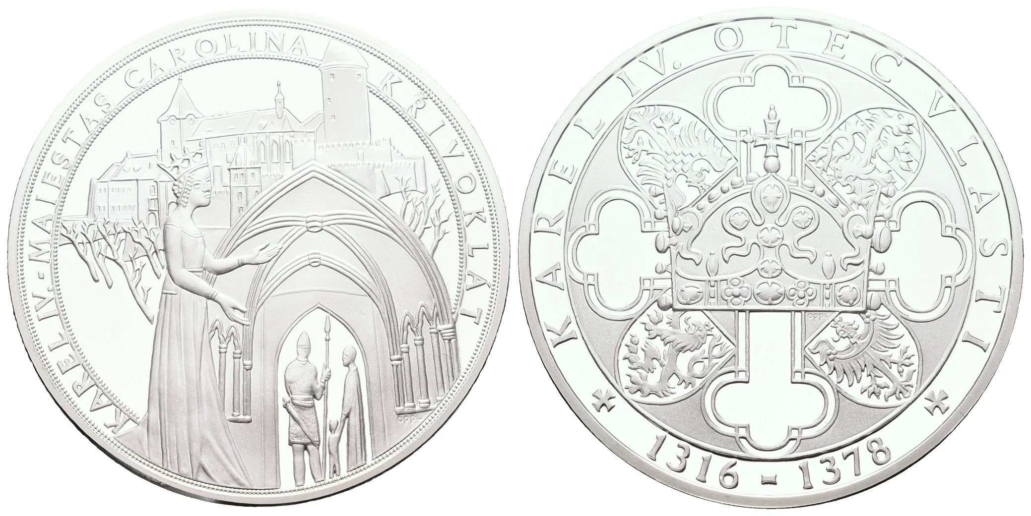 Stříbrná investiční medaile - Karel IV - Křivoklát - Ag 24,5 g - 999/1000 + Certifikát