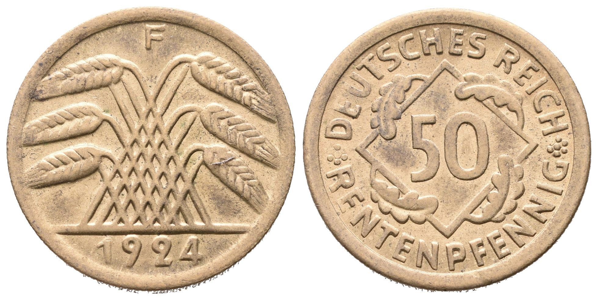 Výmar, 50 Rentenpfennig 1924 F