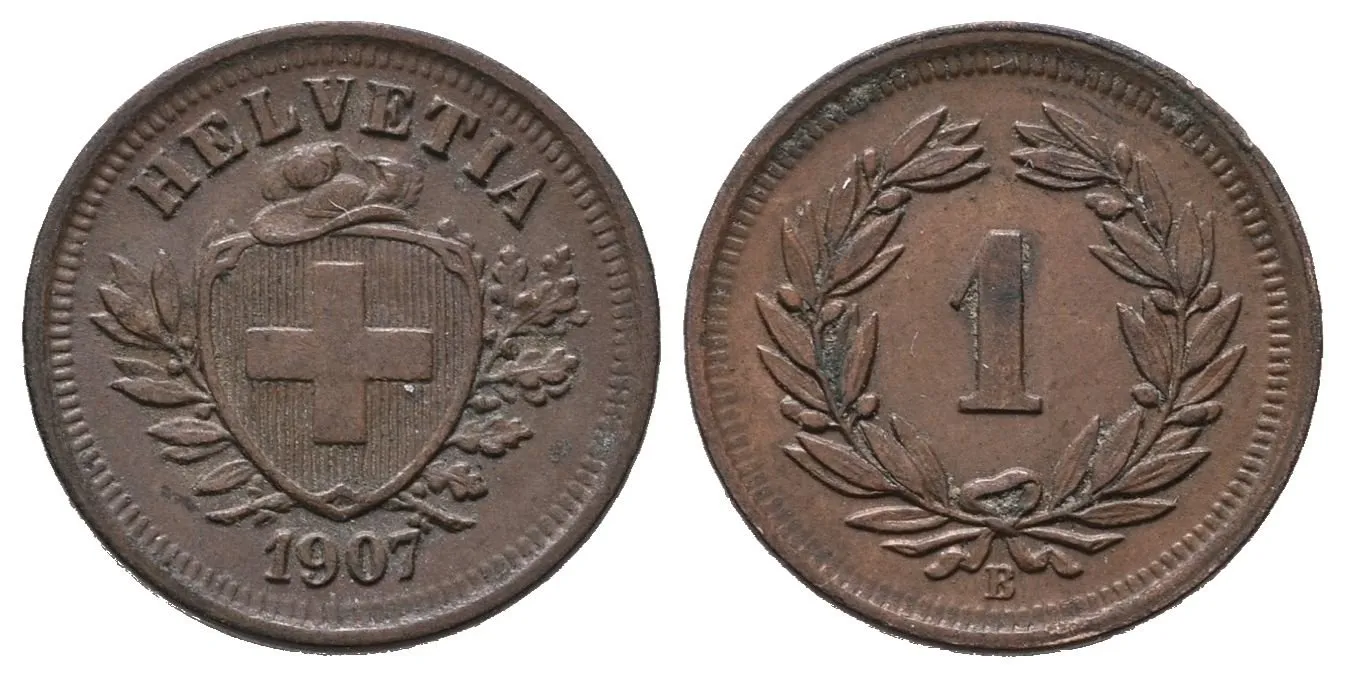 Švýcarsko, Rappen 1907 B