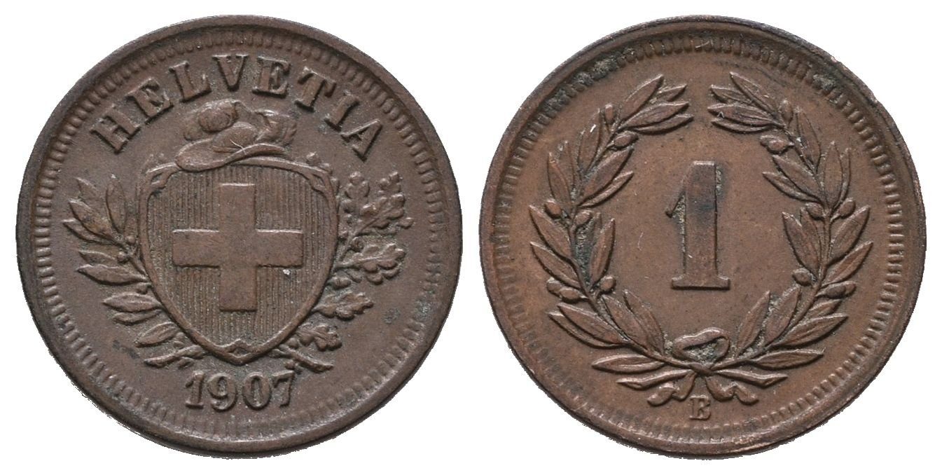 Švýcarsko, Rappen 1907 B
