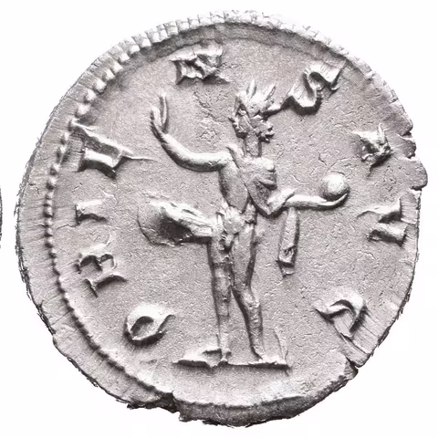 Antoninian, Antiochia, 242 - 244, Rv: ORIENS AVG, stojící Sol zleva