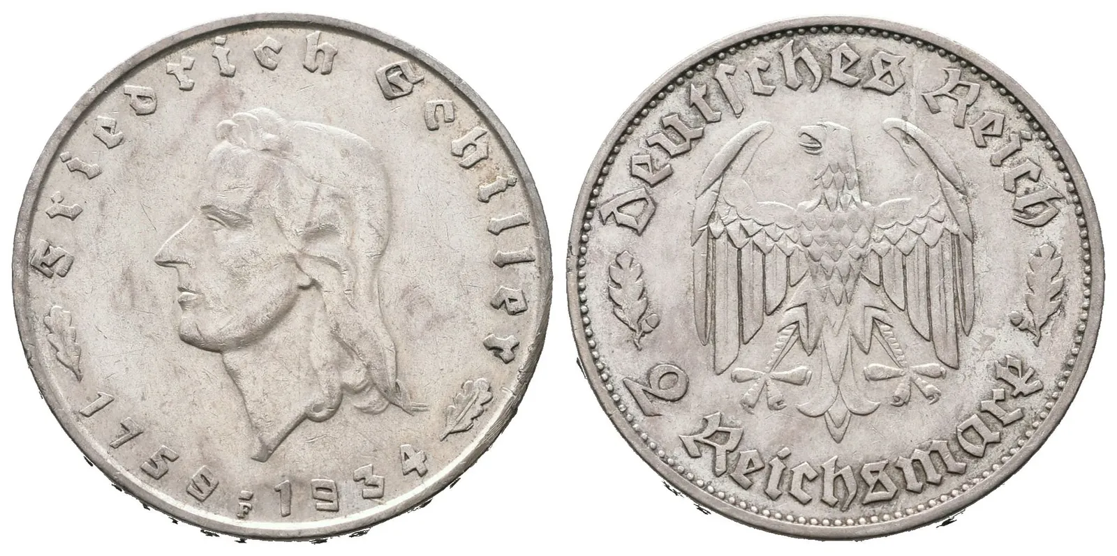 III. říše, 2 Marka 1934 F - Schiller