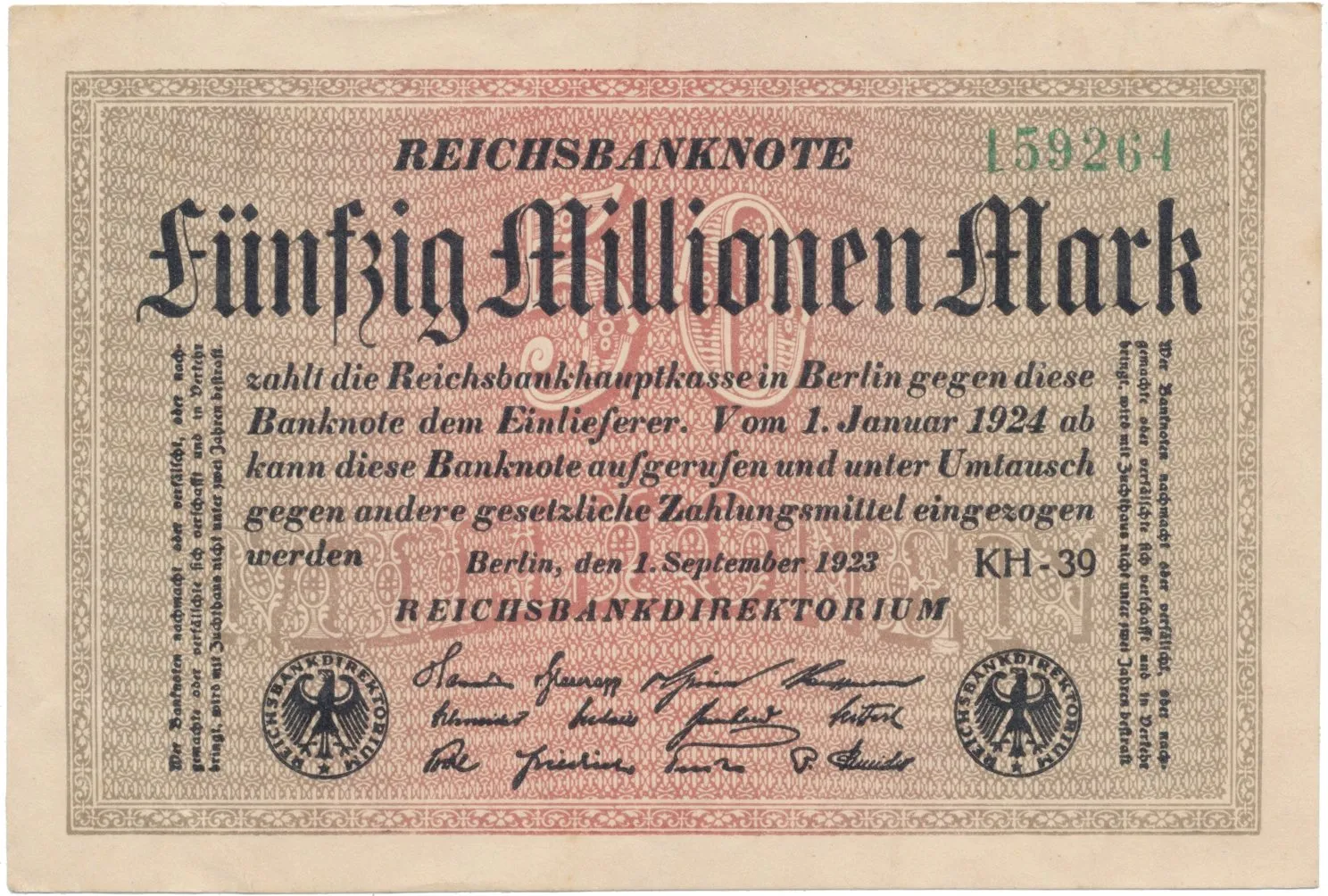 Německo, 50 Millionen Mark 1923, Ro.108h