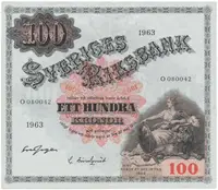 Švédsko, 100 Kronor 1963, P.48e