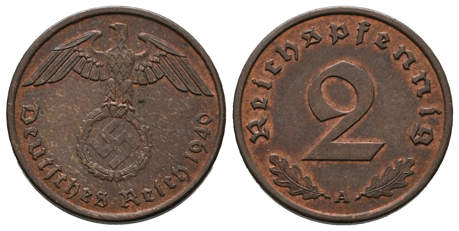 III. říše, 2 Pfennig 1940 A