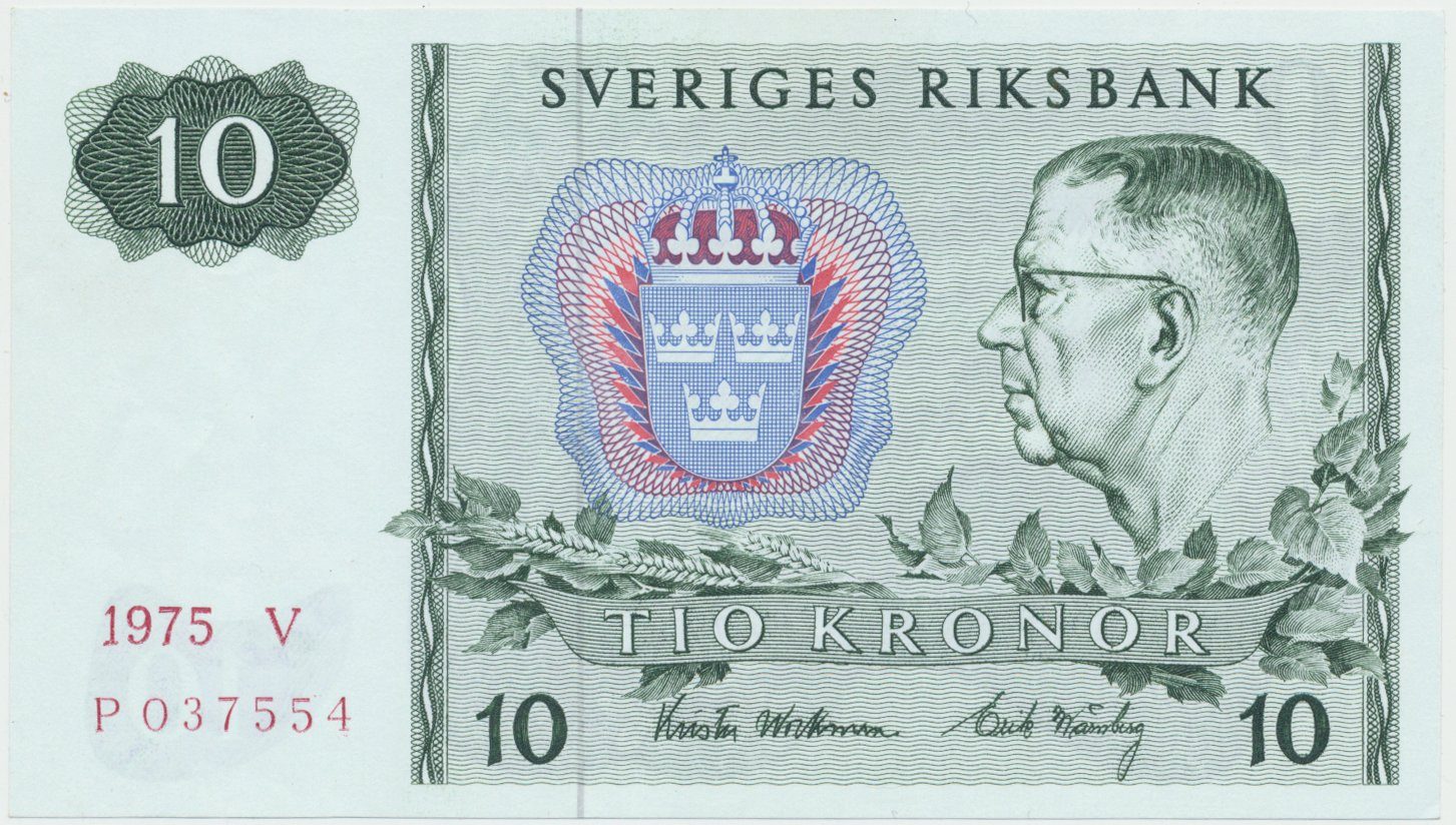 Švédsko, 10 Kronor 1975, P.52c