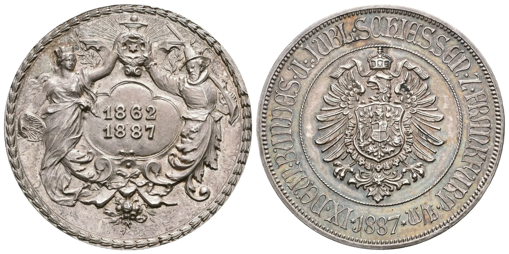 AR Medaile 1887 - IX. Německé jubilejní střelby ve Frankfurtu nad Mohanem. — 1
