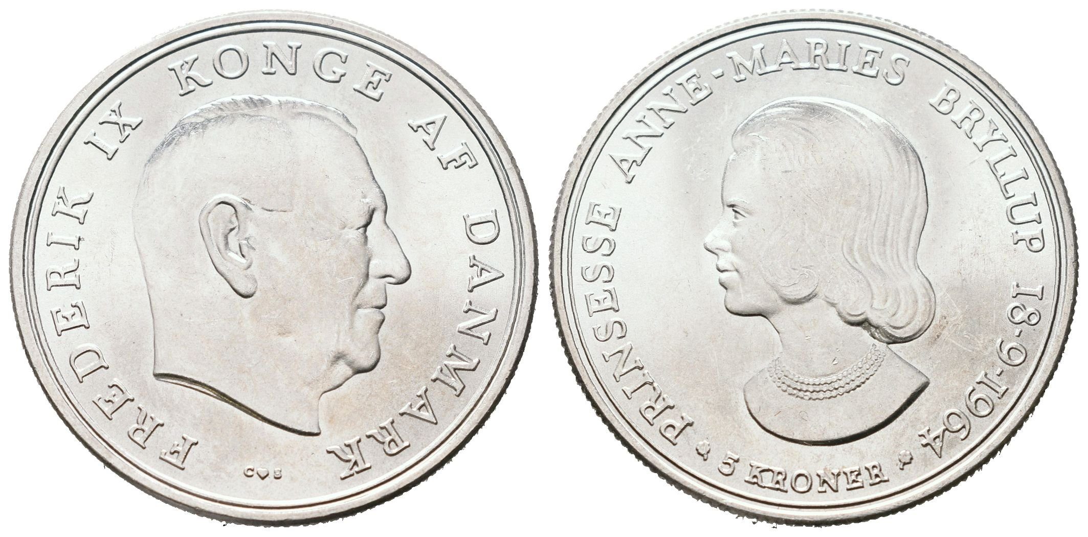 Dánsko, 5 Koruna 1964 - Pamětní