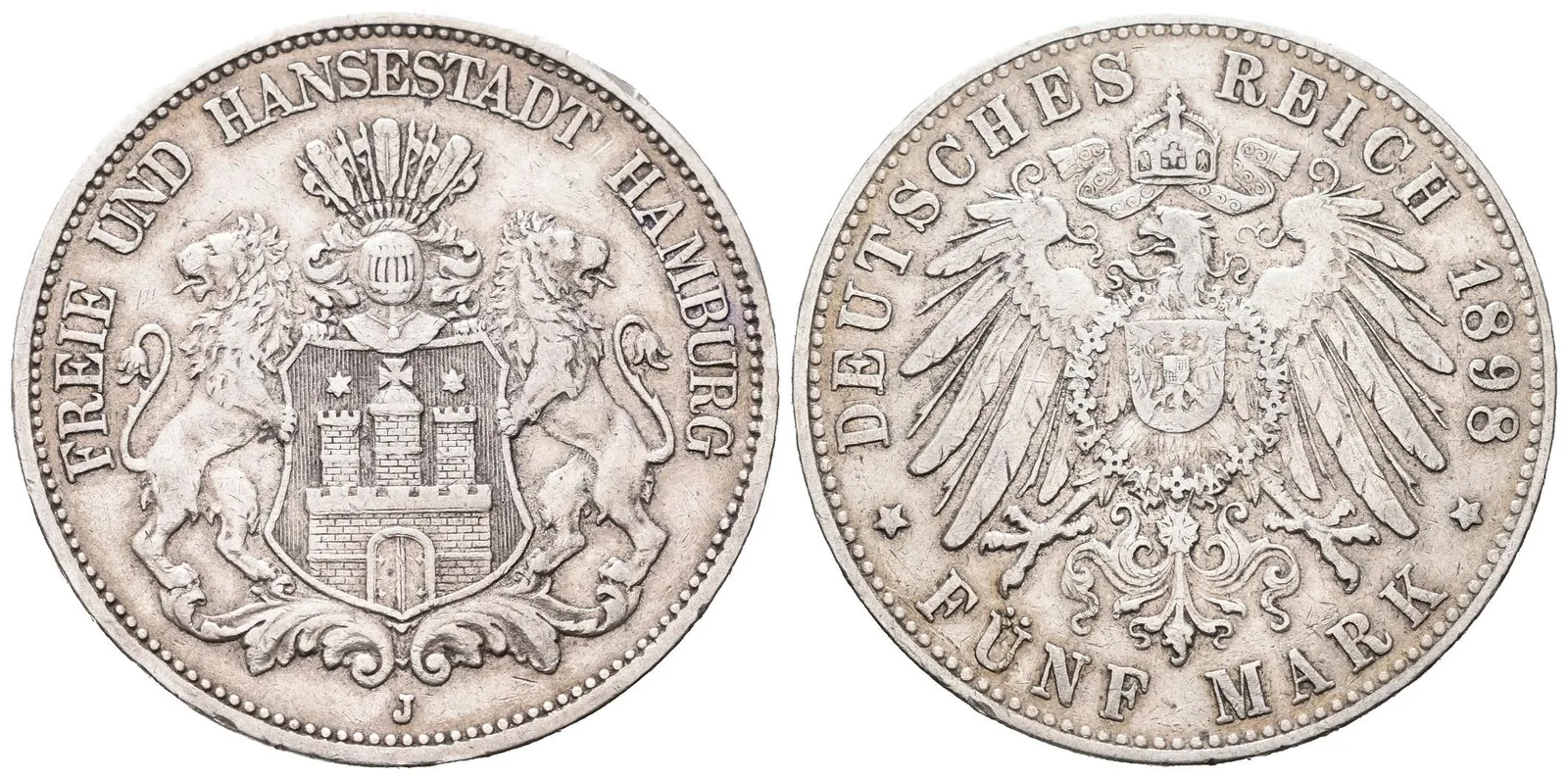Hamburg, 5 Marka 1898 J
