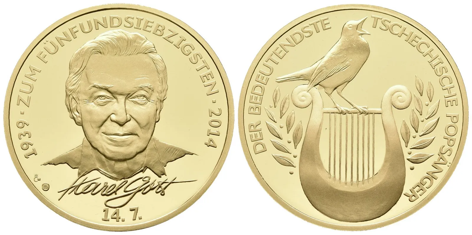 AV Medaile 2014 (Bejvl, Horák) - K 75. narozeninám Karla Gotta. — 1