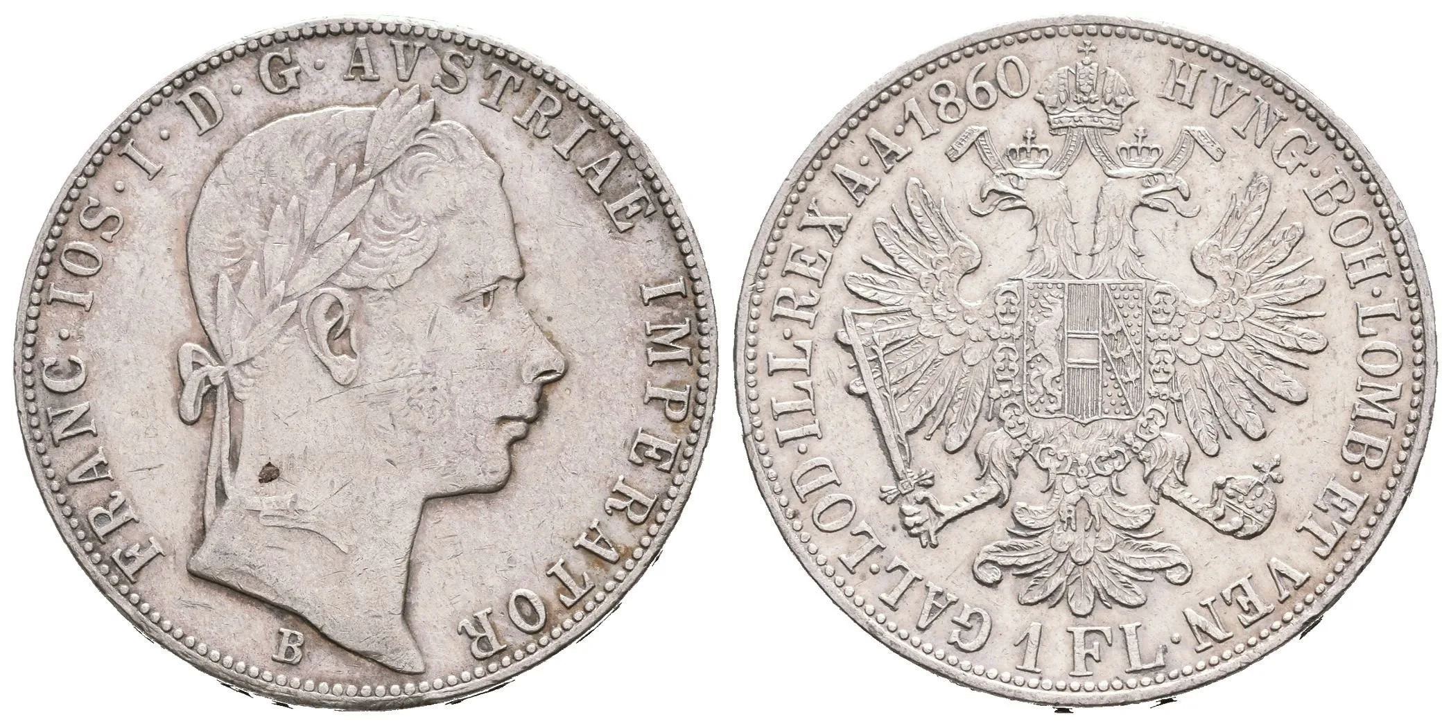 Zlatník 1860 B, zbytky lesku, patina, rysky a hranky — 1