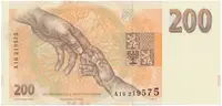Česká republika, 200 Koruna 1993, série A, proužek "200 Kčs", žlutý papír na Rv., Hej..CZ9a1