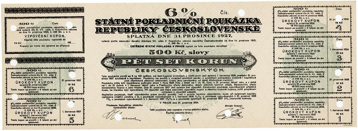 Státní pokladniční poukázky, 1919 - 1939 — 1