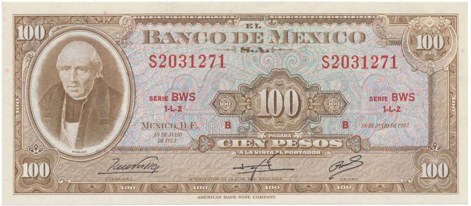 Mexiko, 100 Pesos 1972, P.61h