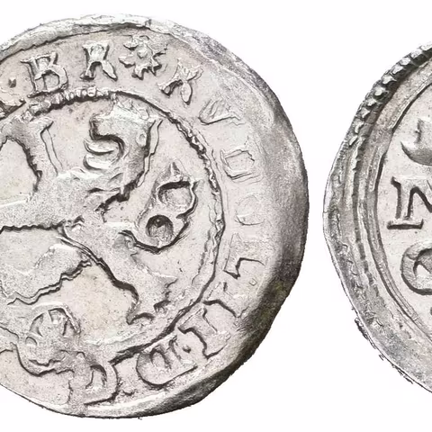 Malý groš 1591, Kutná Hora-Šatný, HN.1b (opis 7a), krásná zachovalost, lesk, lehce ned.