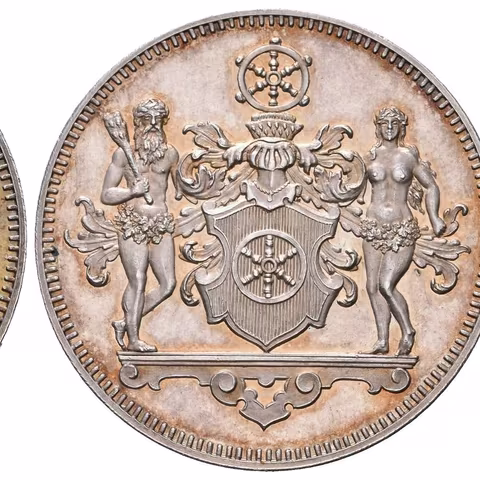 AR Medaile 1891 (Apell) - Pamětní Tolar k XIII. Středoněmeckým spolkovým střelbám v Erfurtu.