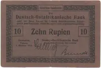 Německá Východní Afrika, 10 Rupien 1. 10. 1915, R.912a, jiné podpisy