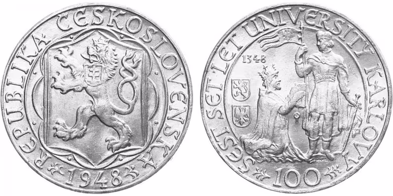 100 Koruna 1948 - Universita Karlova
