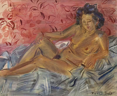 Raoul Dufy: Raoul Dufy (1877 - 1953) - Nu sur fond rose