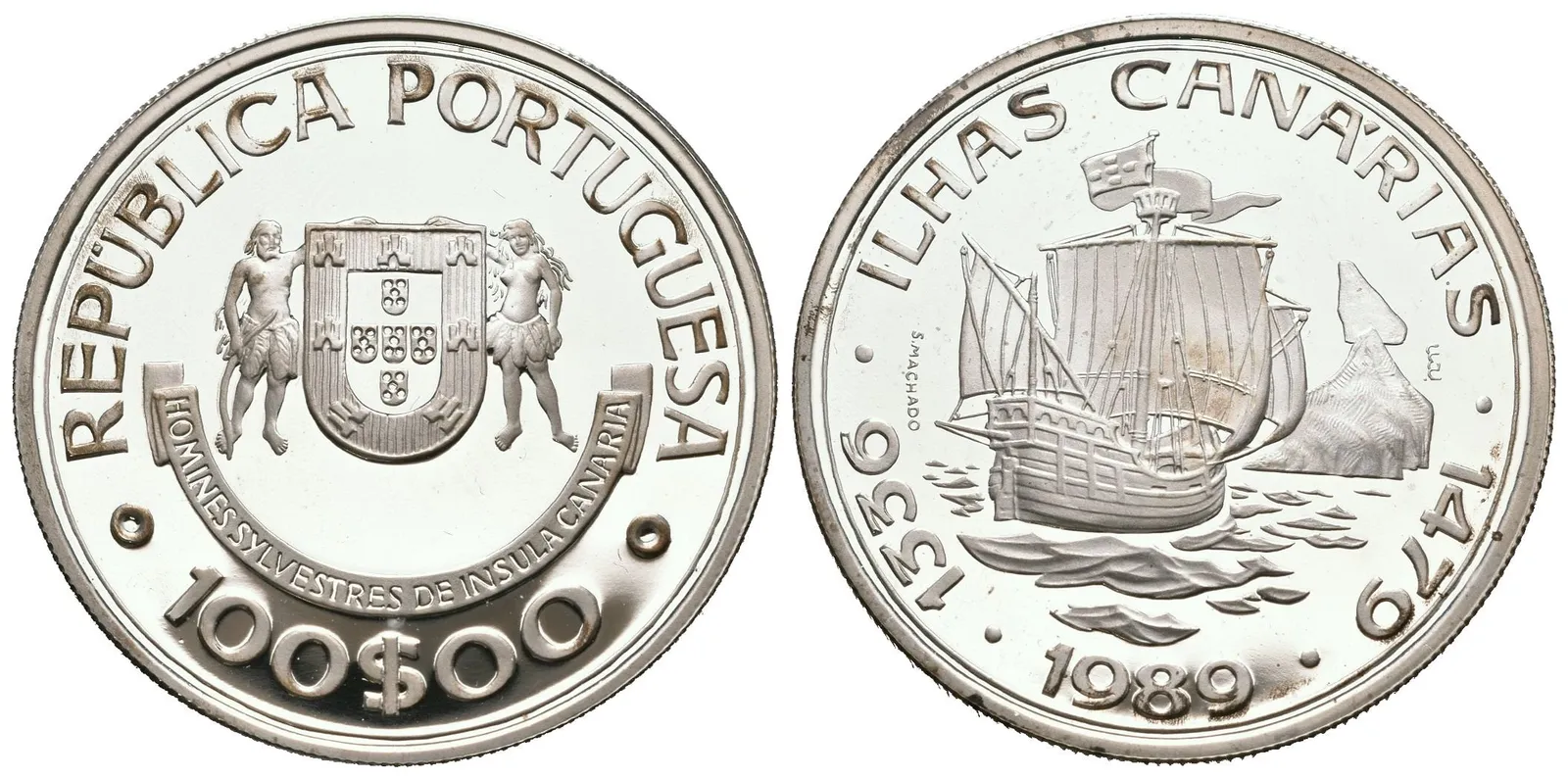 Portugalsko, 100 Escudos 1989 - Kanárské ostrvoy