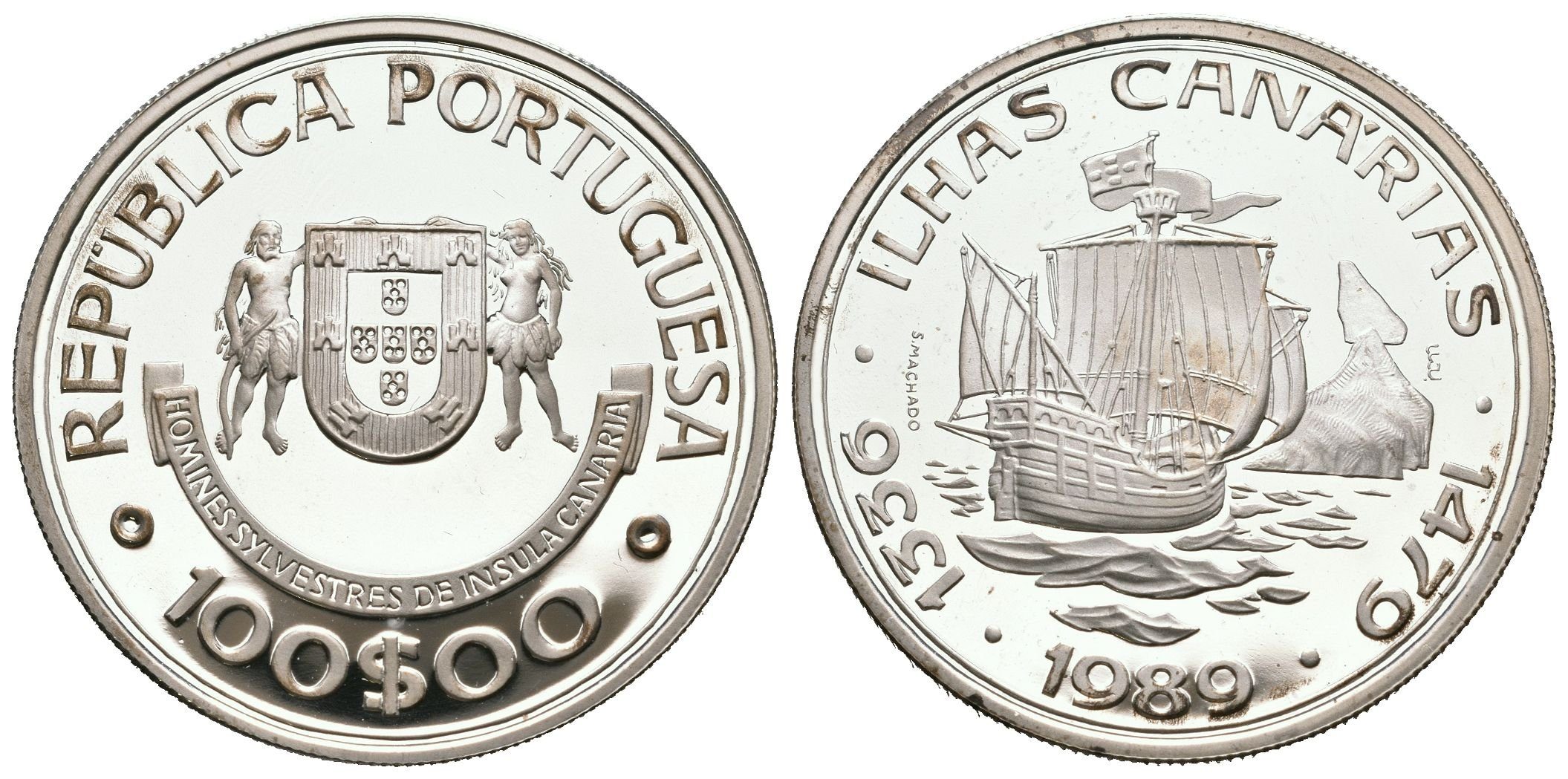 Portugalsko, 100 Escudos 1989 - Kanárské ostrvoy