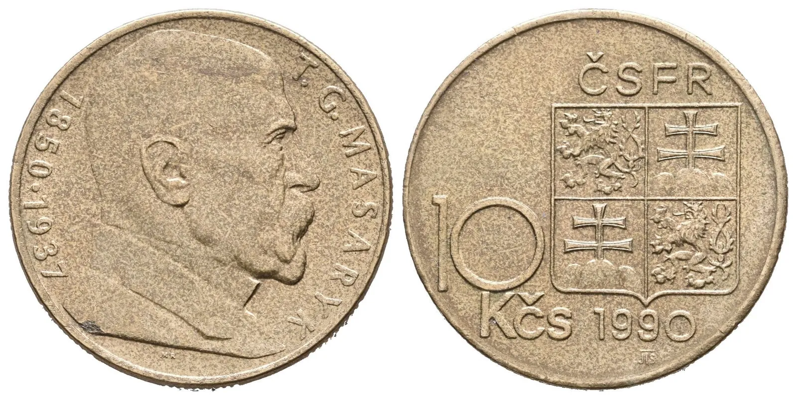 10 Kčs 1990, varianta B, Aurea.90b, krásná zachovalost_RR! — 1