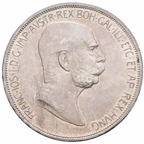 5 Koruna 1908 - Jubilejní k 60. výročí nastoupení vlády,