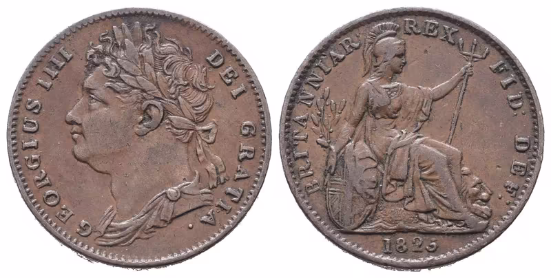 Velká Británie, Farthing 1825