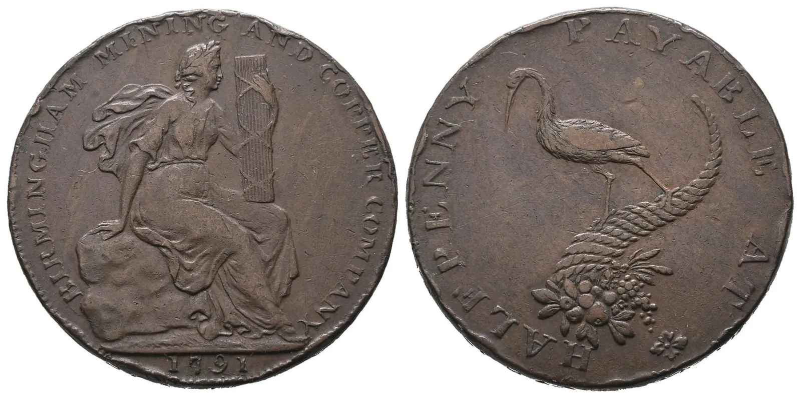 Velká Británie, 1/2 Penny 1791 - Birmimgham