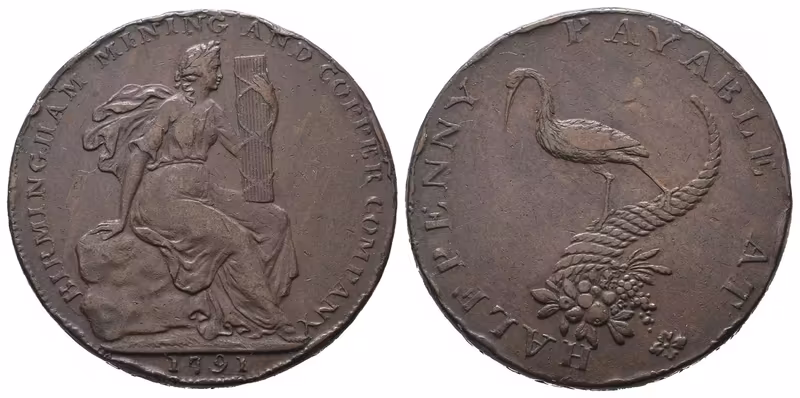 Velká Británie, 1/2 Penny 1791 - Birmimgham