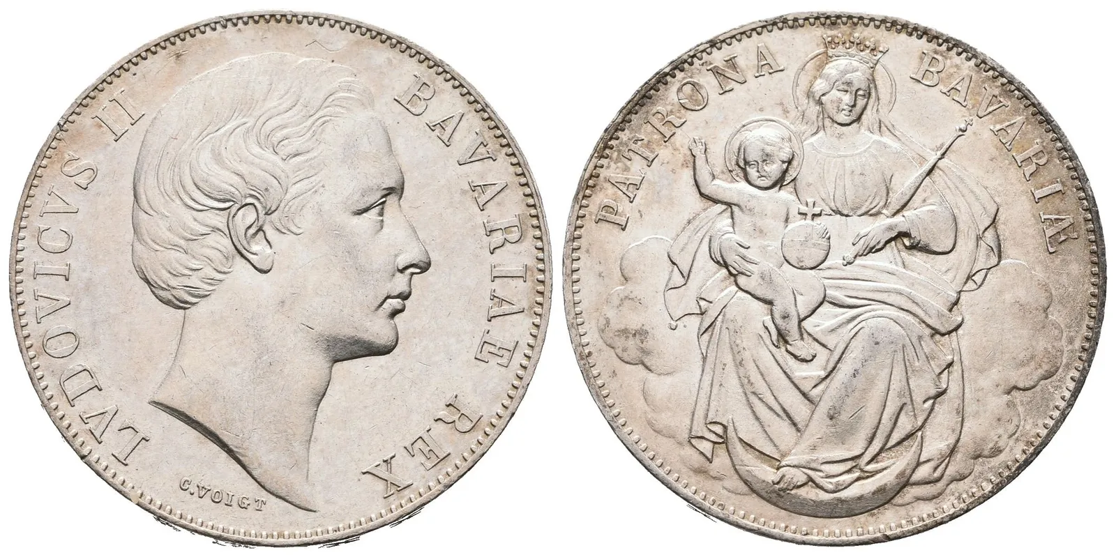 Bavorsko, 2 Gulden 1855 - Pamětní