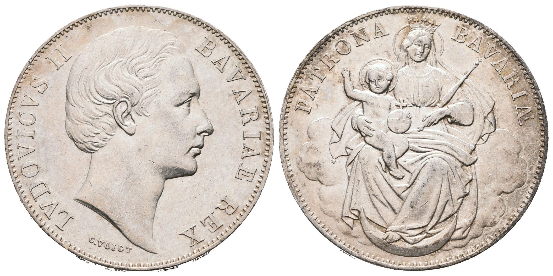 Bavorsko, 2 Gulden 1855 - Pamětní