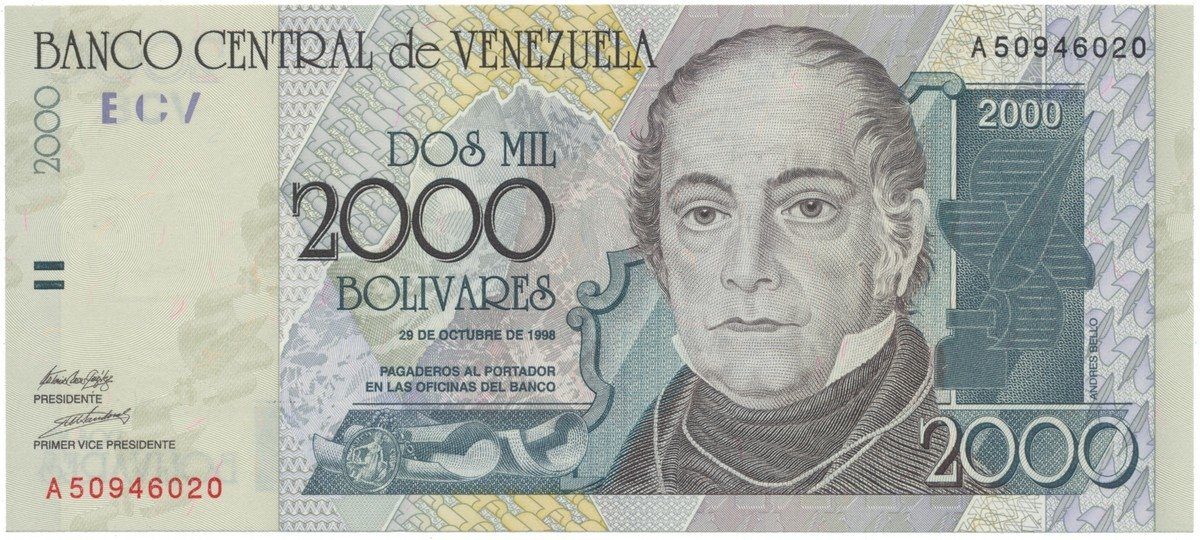 Venezuela, 2000 Bolivares 1998, P.80