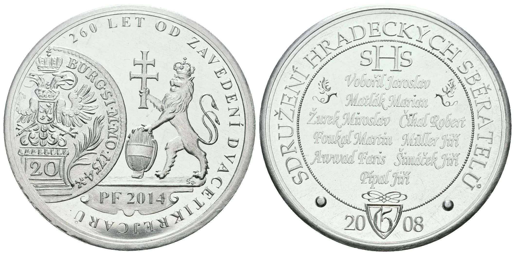 AE Medaile 2014 - 260 let od zavedení dvacetikrejcaru, — 1