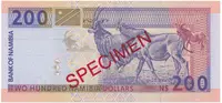 Namíbie, 200 Namibia Dollars (2003), bankovní vzor, U 00000000, P.10s - fotografie 2