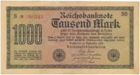 Německo, 1000 Mark 1922, vod. Dornen, Ro.75d