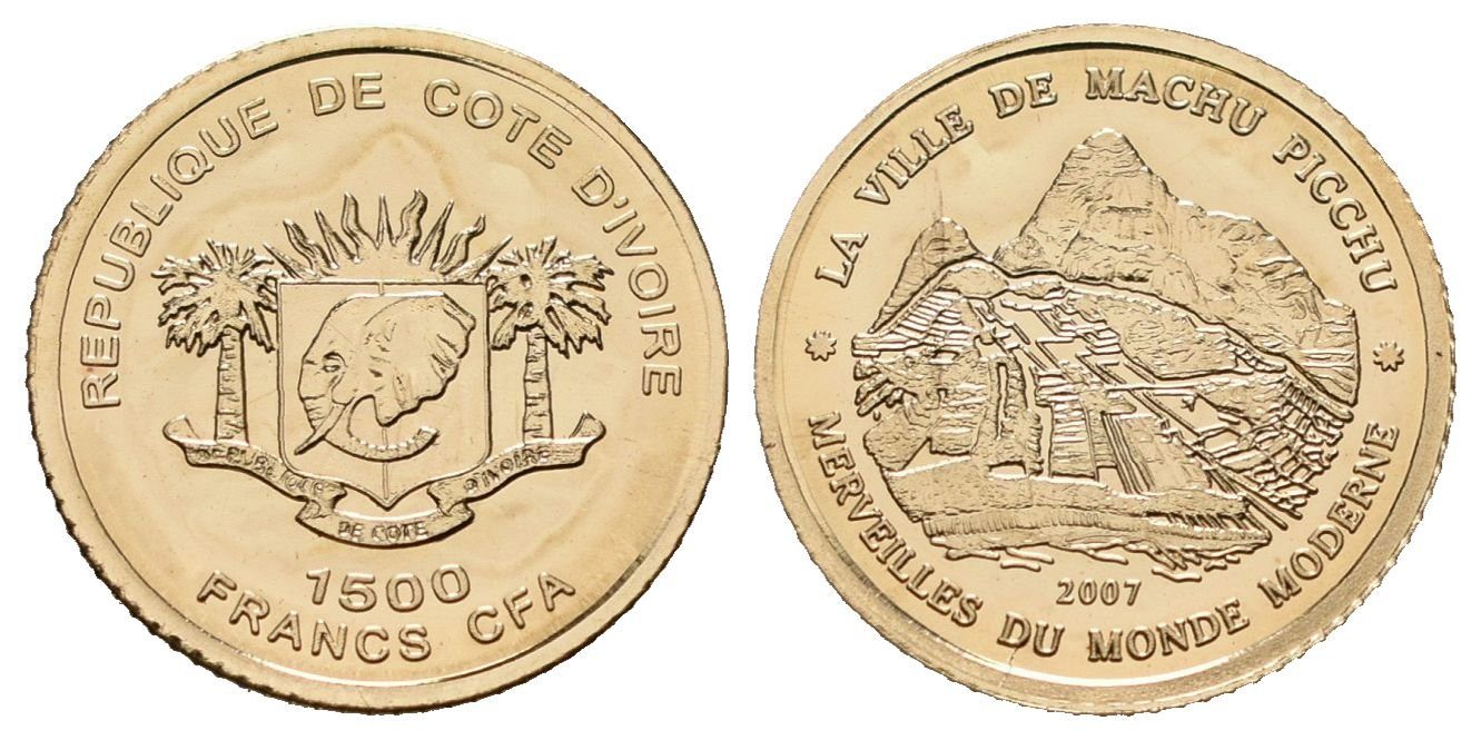 Pobřeží slonoviny, 1500 Francs 2007 - Machu Picchu
