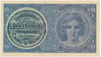 1 Koruna b.d. (1938/1940), strojní razítko, Hej.28b