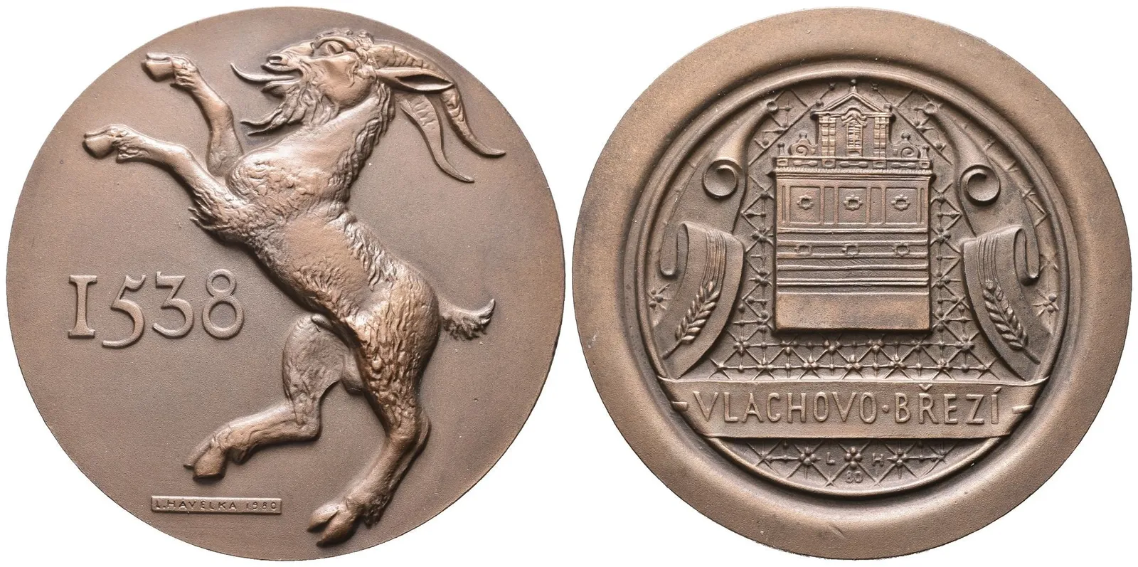AE Medaile 1980 (Havelka) - Pamětní medaile. Pat. Bronz 70 mm — 1