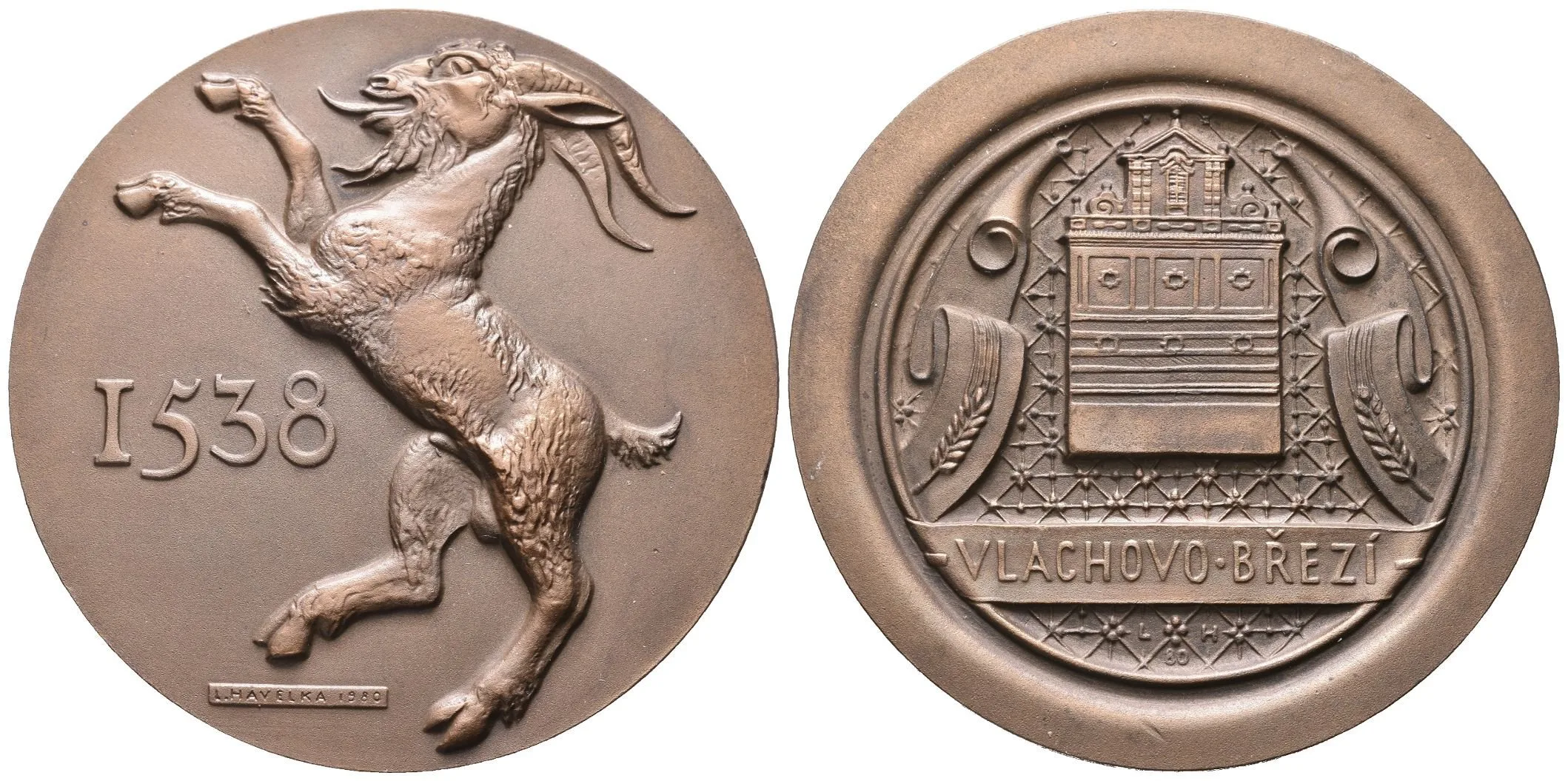 AE Medaile 1980 (Havelka) - Pamětní medaile. Pat. Bronz 70 mm — 1
