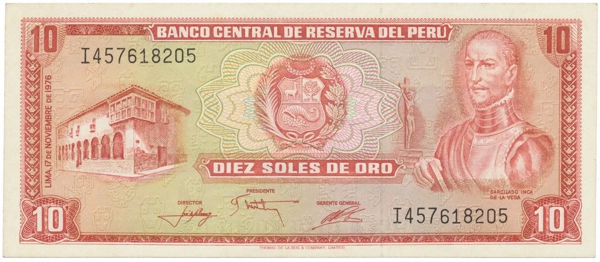 Peru, 10 Soles de Oro 1976, P.112