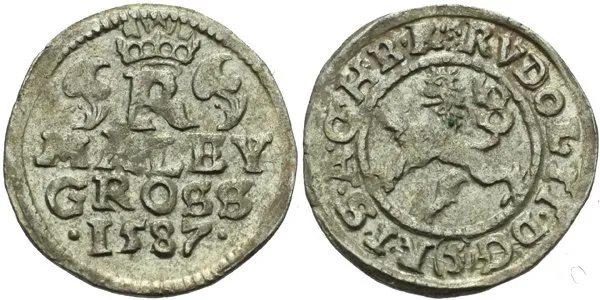 Malý groš 1587, České Budějovice-Mattighofer, HN.26a