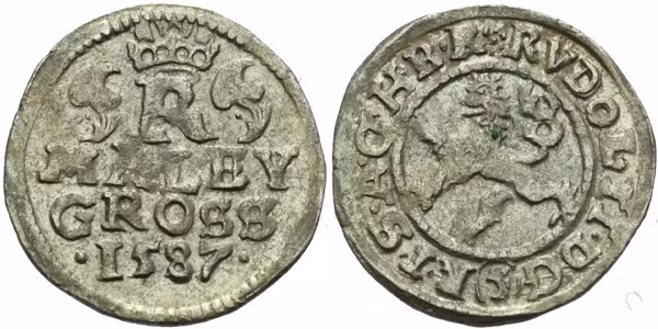 Malý groš 1587, České Budějovice-Mattighofer, HN.26a