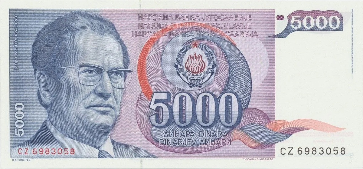 Jugoslávie, 5000 Dinara 1985, P.93a