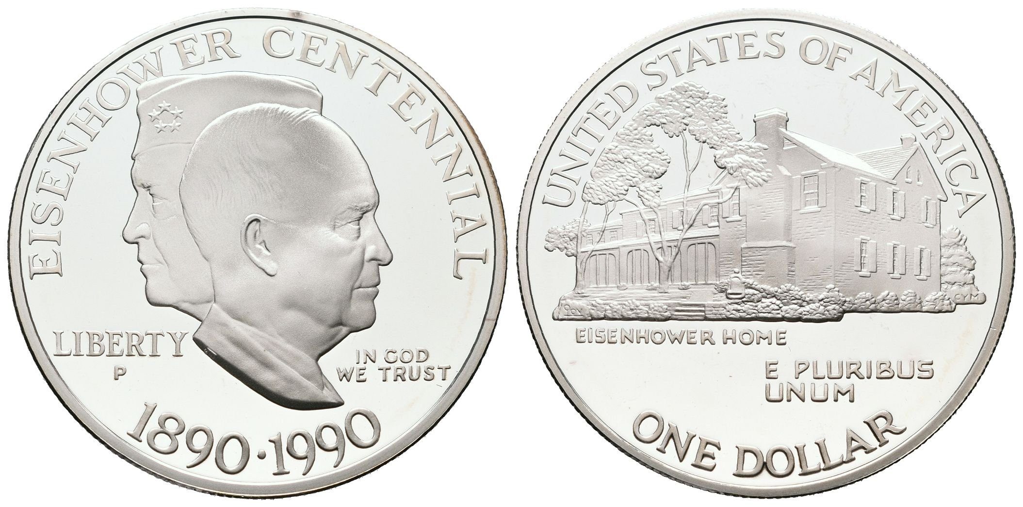 USA, 1 Dollar 1990 - Eisenhower Centennial, PROOF