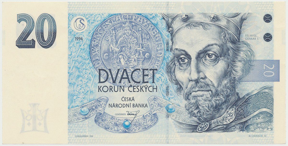 Česká republika, 20 Koruna 1994, série A, Hej.CZ13aA